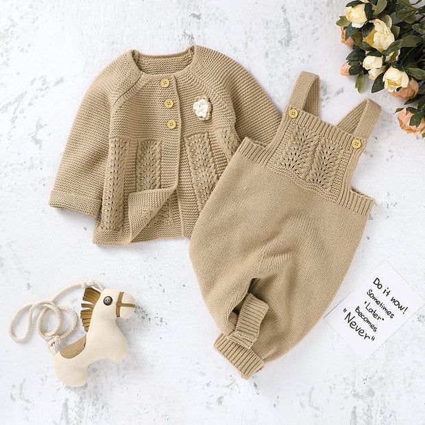 Knitted Two-piece Overalls
