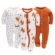 Long-sleeved Full-button Footies