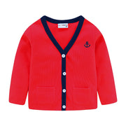 V-Neck Anchor Knitted Cardigan