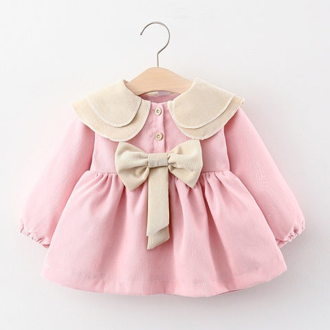 Corduroy Bow Party Dress