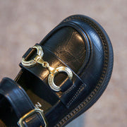 Buckle Design Leather Shoes