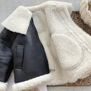 Winter Leather and Wool Coat