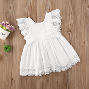 Ruffles Lace White Dress