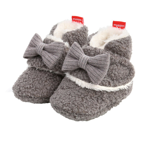 Bow Knot Flat Winter Shoes